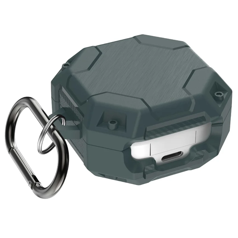 For Samsung Galaxy Buds Live / Buds Pro / Buds2 Case Bluetooth-compatible Earbuds TPU Cover with Hook - Green