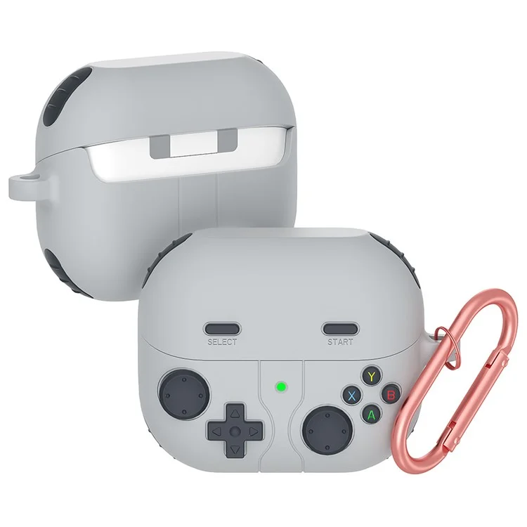 Pour Samsung Galaxy Buds3 Pro / Buds3 Game Console Design Protective Protective Case Bluetooth Earphones Silicone Cover - Gris Clair