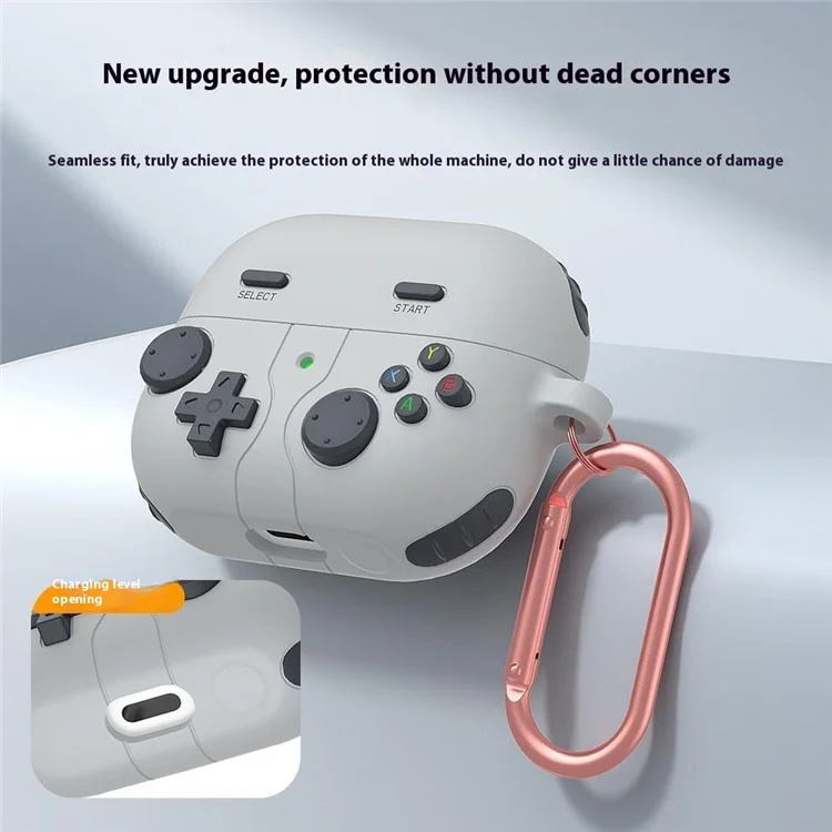 Pour Samsung Galaxy Buds3 Pro / Buds3 Game Console Design Protective Protective Case Bluetooth Earphones Silicone Cover - Gris Clair