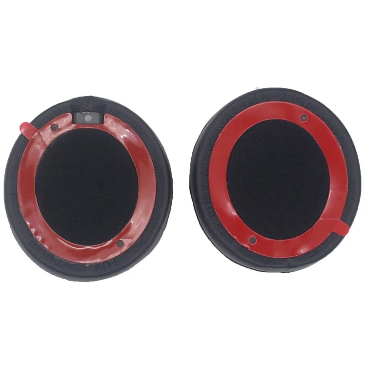 JZF-497 1 Pair for Beats Solo 4 Headphone Earpads Protein Leather + Sponge Ear Cushions - Black