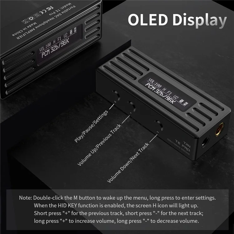TRN TE Pro Portable Headphone Decoding Amplifier OLED Screen Lossless HiFi DAC Amplifier
