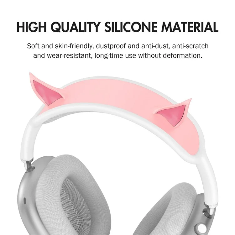 For AirPods Max Silicone Headband Cover Elf Ear Design Headphones Accessories - White