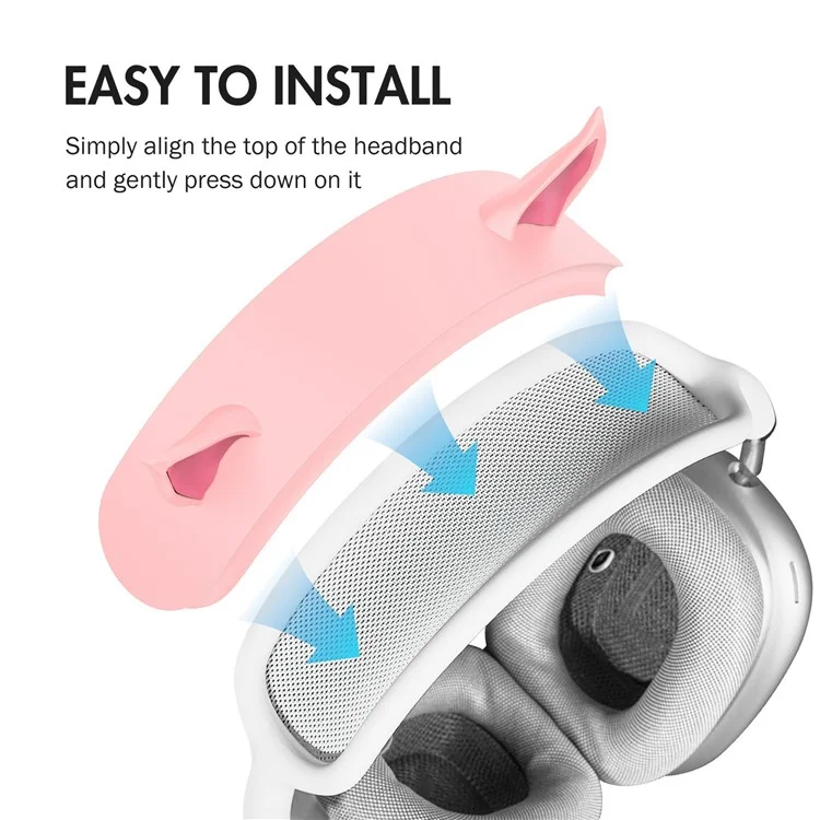 For AirPods Max Silicone Headband Cover Elf Ear Design Headphones Accessories - White