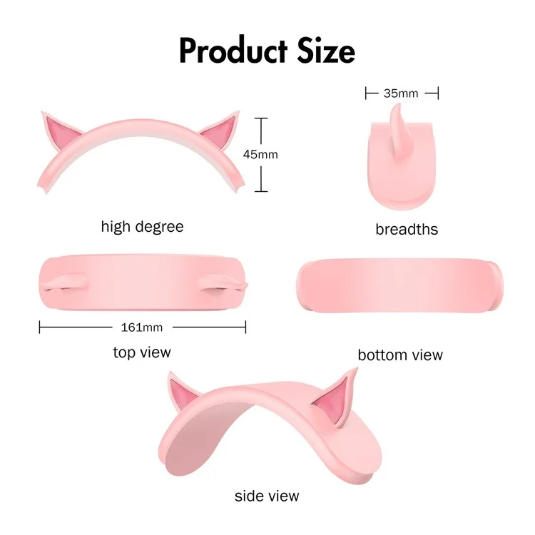 For AirPods Max Silicone Headband Cover Elf Ear Design Headphones Accessories - White