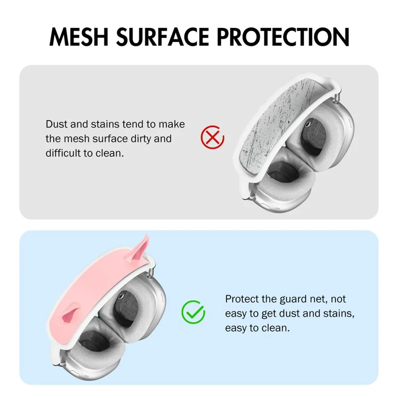 For AirPods Max Silicone Headband Cover Elf Ear Design Headphones Accessories - Green