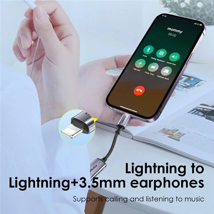 Foneng BM32 Portable ip à 3,5 mm + ip Câble Audio 2 en 1 Convertisseur ip 3,5 mm