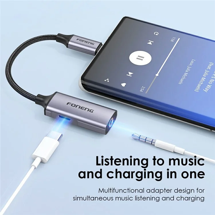 Foneng BM32 Portable ip à 3,5 mm + ip Câble Audio 2 en 1 Convertisseur ip 3,5 mm