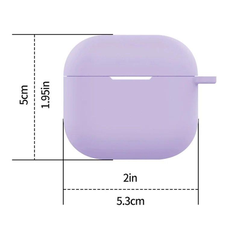 For AirPods 4 Silicone Case Soft Wireless Earbud Organizer Cover with Carabiner - Dark Blue