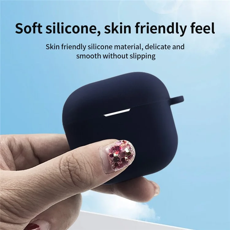 Pour AirPods 4 Case de Silicone Soft Wireless Earbud Organisateur Couvre-couvre-couvre de 2,5 mm Avec Carabiner - Orange