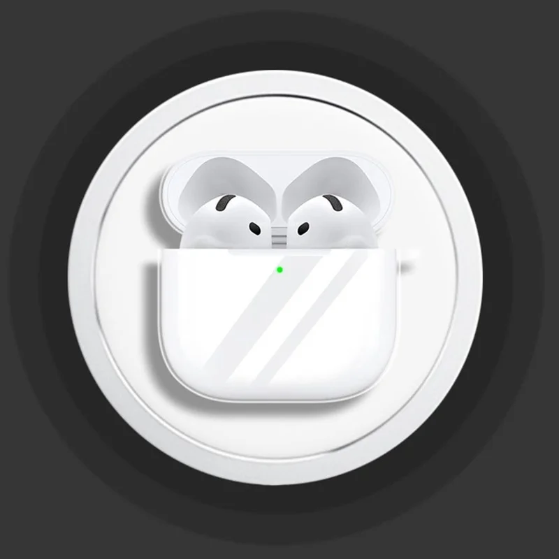 Für AirPods 4 Case Bluetooth Kopfhörer Silikon Case Klare Ohrhörer Schutzhülle mit Schlüsselband