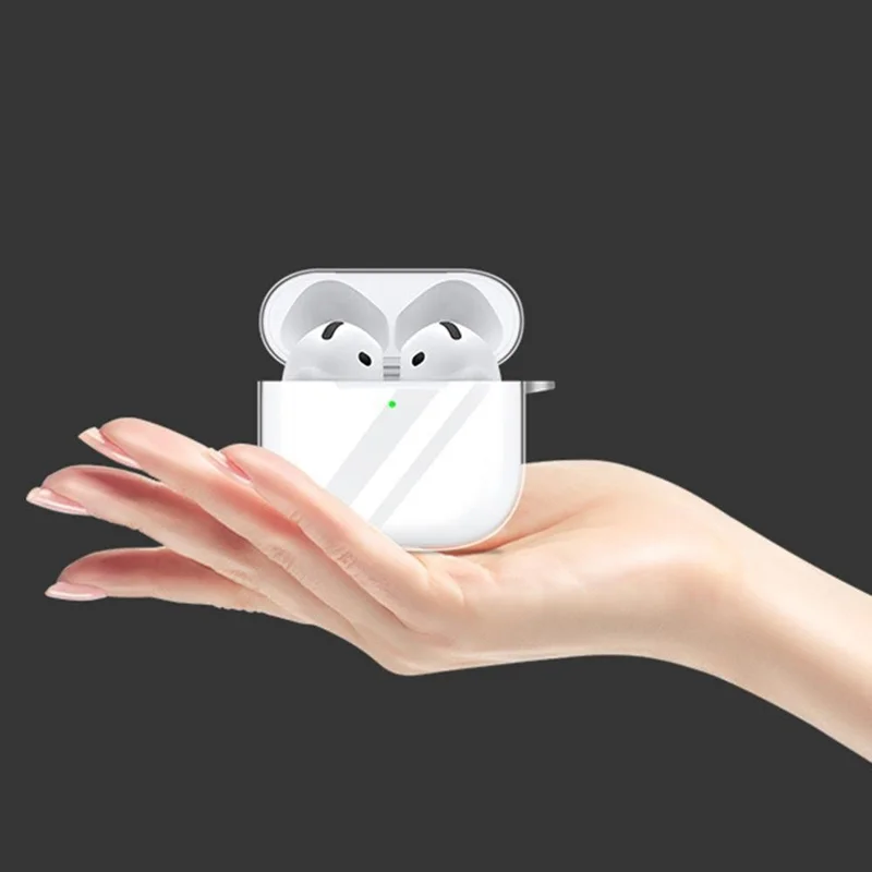 Für AirPods 4 Case Bluetooth Kopfhörer Silikon Case Klare Ohrhörer Schutzhülle mit Schlüsselband