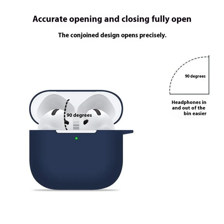 Per AirPods 4 Case Bluetooth Auricolare Custodia Silicone Auricolare Protezione Coperta con Cordoncino - Nero
