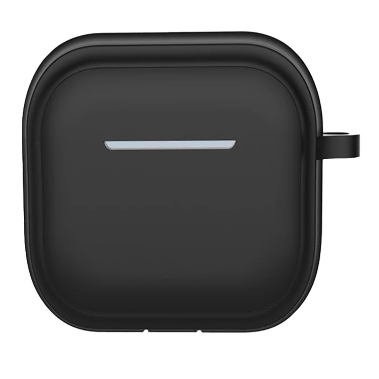 Para AirPods 4 Case Bluetooth Aurpehoth Silicona Case de Cajas Protectores Con Carabiner - Negro