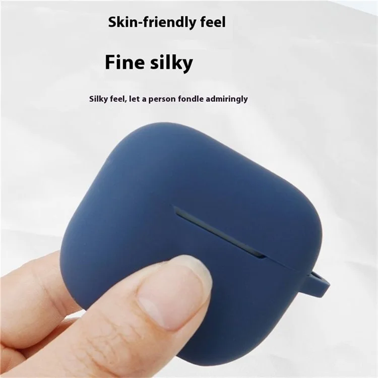 For Apple AirPods 4 Silicone Case Luminous Bluetooth-compatible Earphone Protective Cover with Lanyard - Luminous Blue