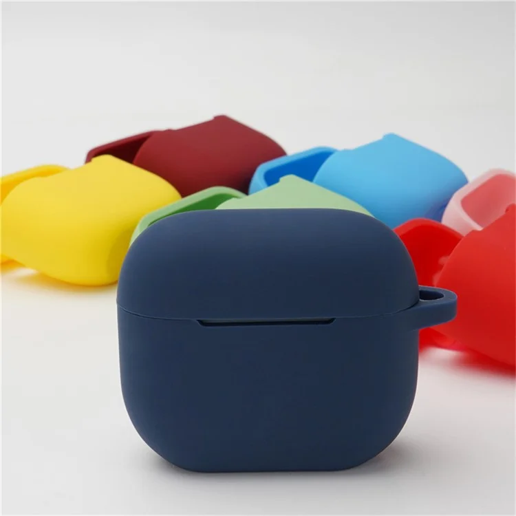 For Apple AirPods 4 Silicone Case Luminous Bluetooth-compatible Earphone Protective Cover with Lanyard - Luminous Blue