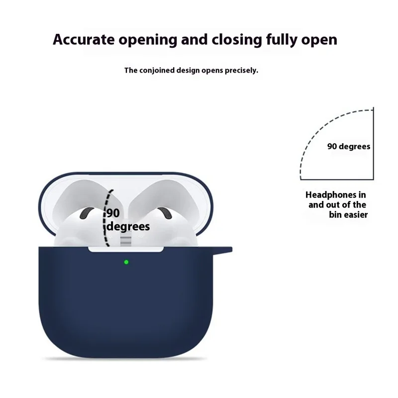 Para Apple AirPods 4 Funda de Silicona Auriculares Bluetooth Funda Protectora con Gancho - Negro