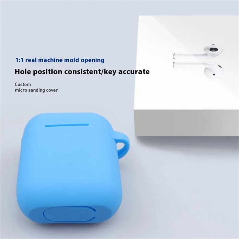 For Apple AirPods 4 Silicone Case Bluetooth-compatible Earphones Protective Sleeve with Hook - Black