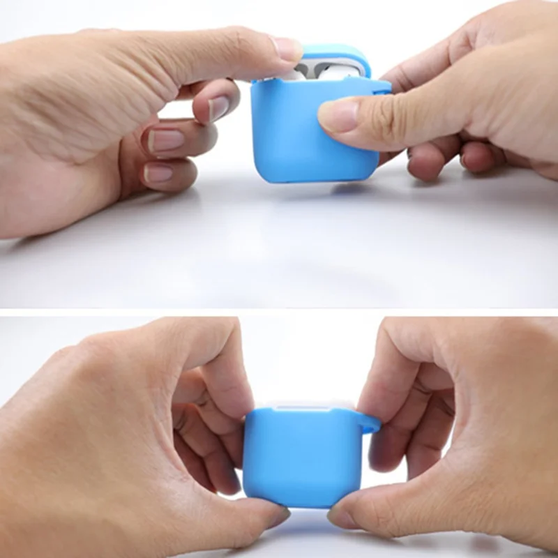 For Apple AirPods 4 Silicone Case Bluetooth-compatible Earphones Protective Sleeve with Hook - White