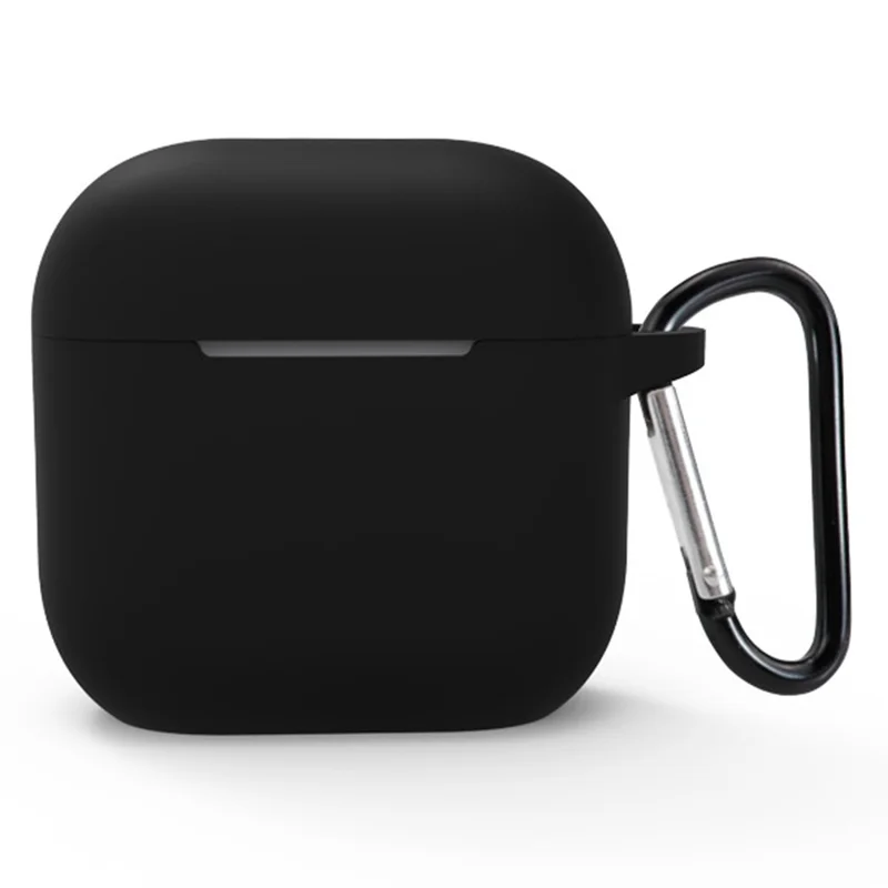 For Apple AirPods 4 Silicone Case Bluetooth-compatible Earphones Integrate Protective Sleeve with Hook - Black