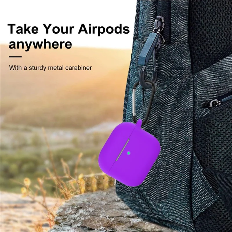 For Apple AirPods 4 Silicone Case Bluetooth-compatible Earphones Integrate Protective Sleeve with Hook - Black