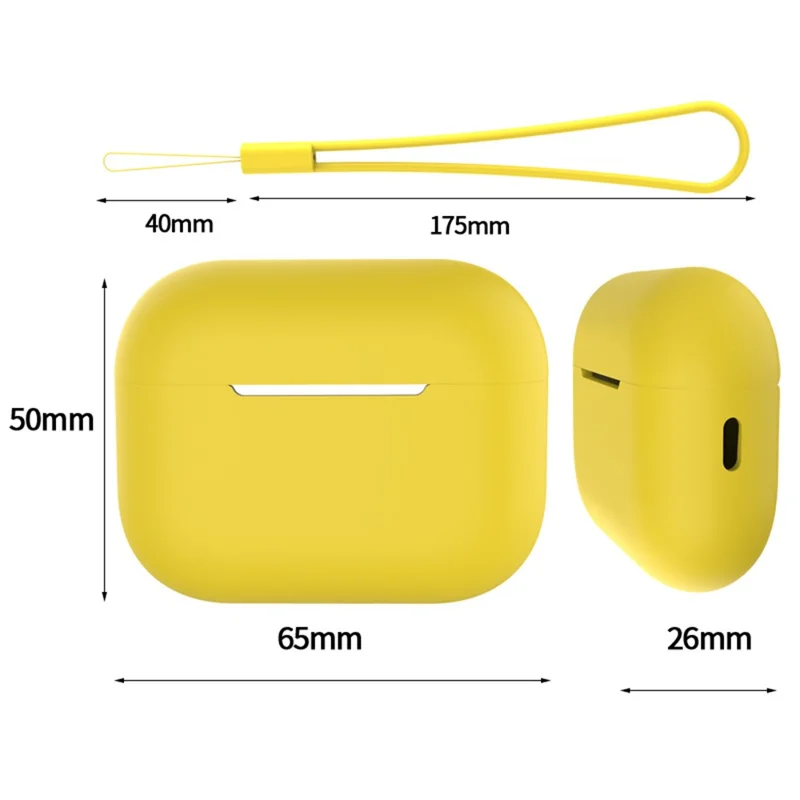 Para Airpods Pro 2 Case Bluetooth Fone de Ouvido Com Capa de Silicone de Cor Sólida Com Cordão - Branco