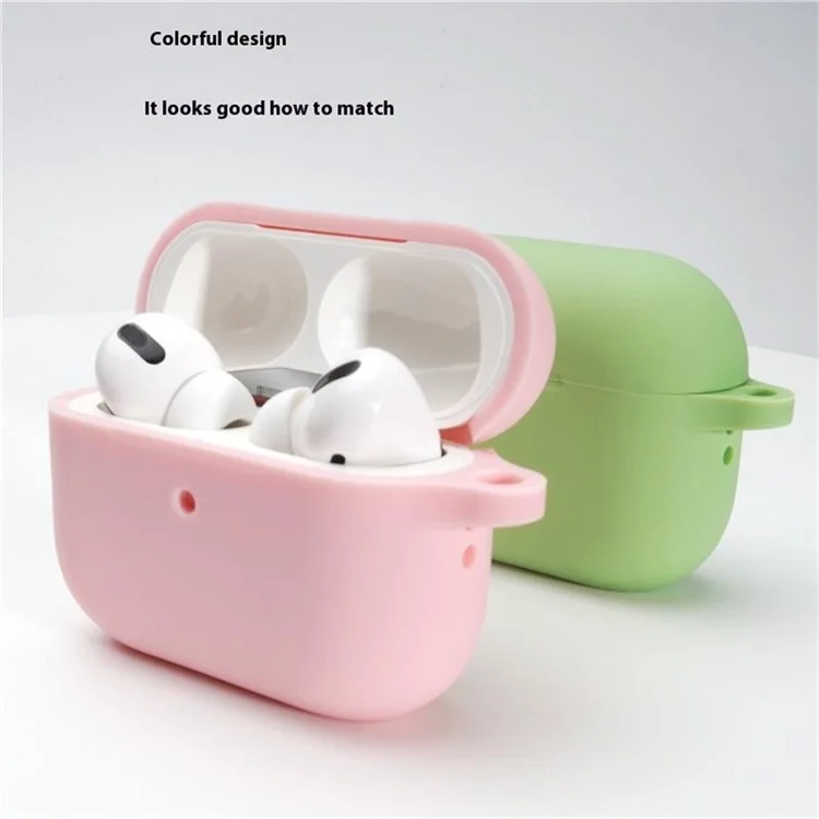 Bulk Purchasing For AirPods Pro 2 Silicone Case with Carabiner Bluetooth-compatible Earphone Protective Cover - Mint Green