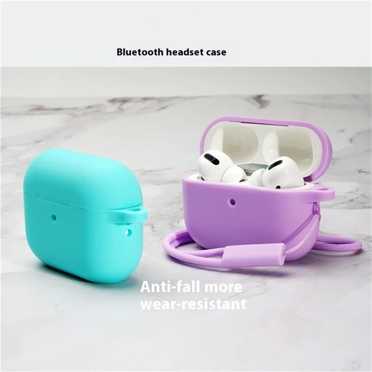 Bulk Purchasing For AirPods Pro 2 Silicone Case with Carabiner Bluetooth-compatible Earphone Protective Cover - Mint Green