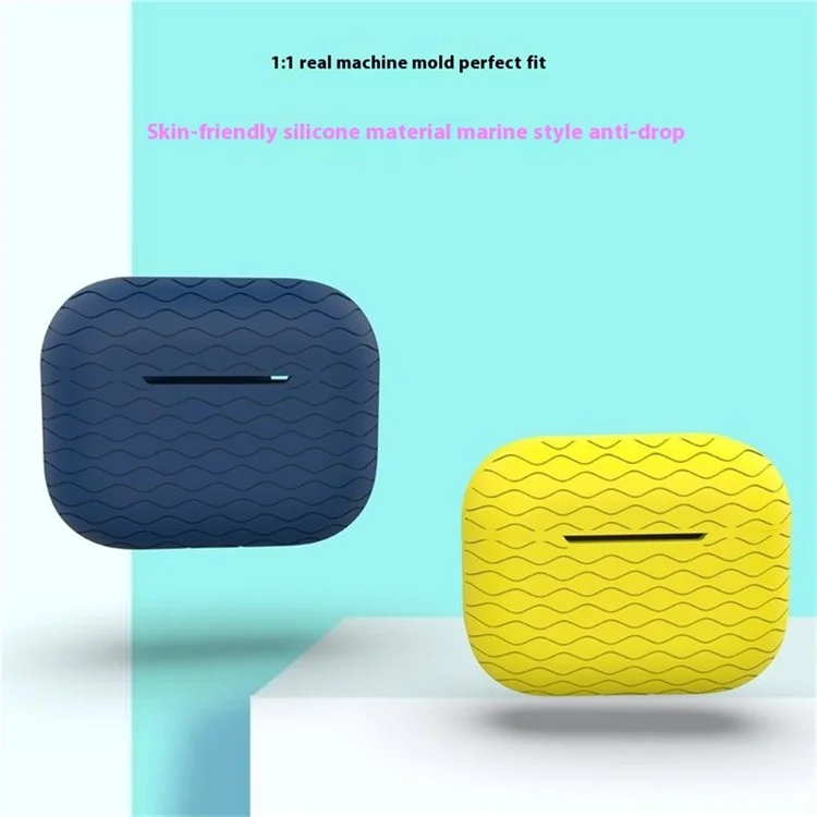 Für AirPods Pro 2 Silicon -hülle Mit Lanyard Bluetooth Earphone Water Ripple Deckung - Braun