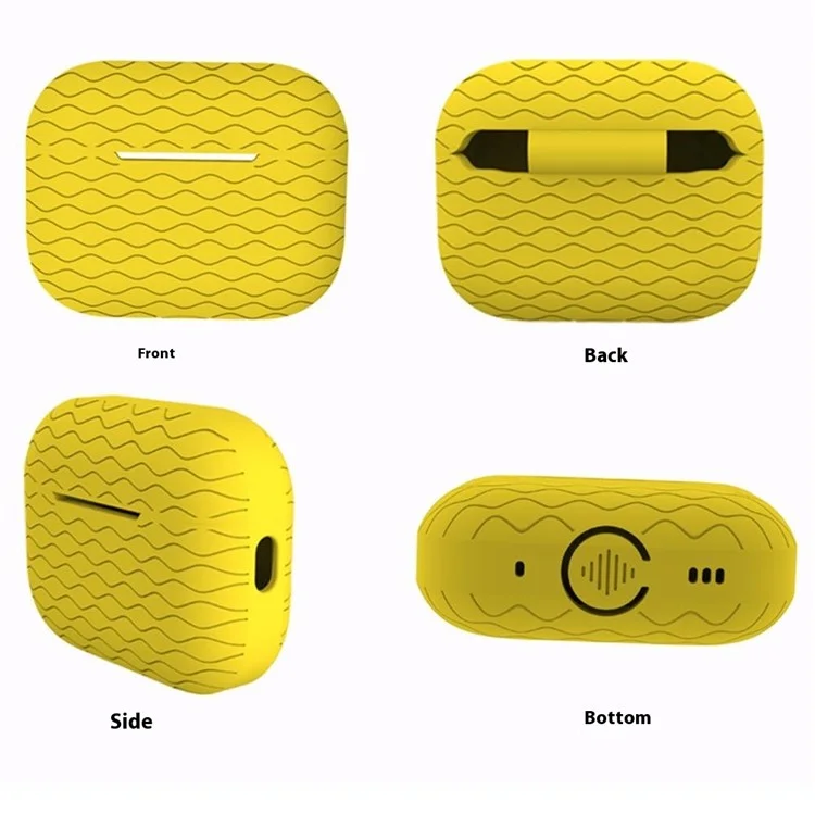 Für AirPods Pro 2 Silicon -hülle Mit Lanyard Bluetooth Earphone Water Ripple Deckung - Braun