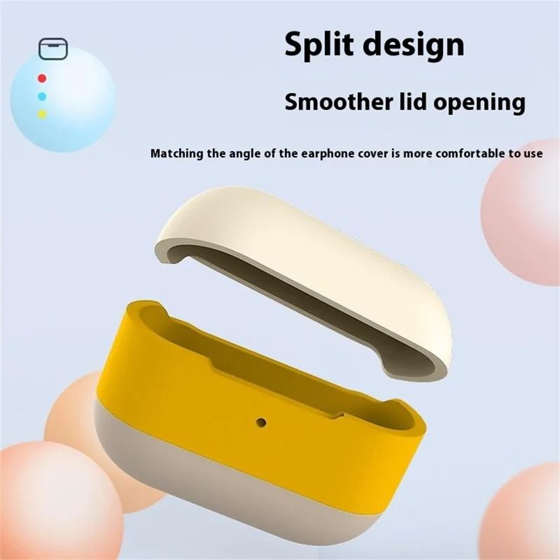 For AirPods Pro 2 Silicone Case Contrast Color Bluetooth-compatible Earphone Cover - Apricot+Blue+Violet