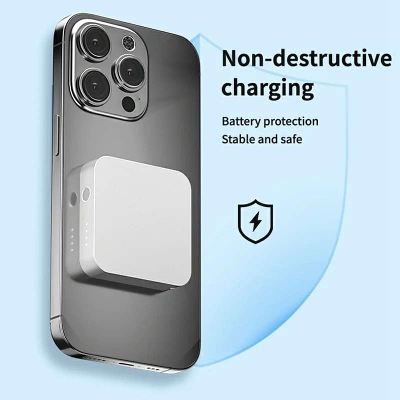20W Portable Charger 5000mAh 3-in-1 Power Bank Magnetic Wireless Battery Pack - Red