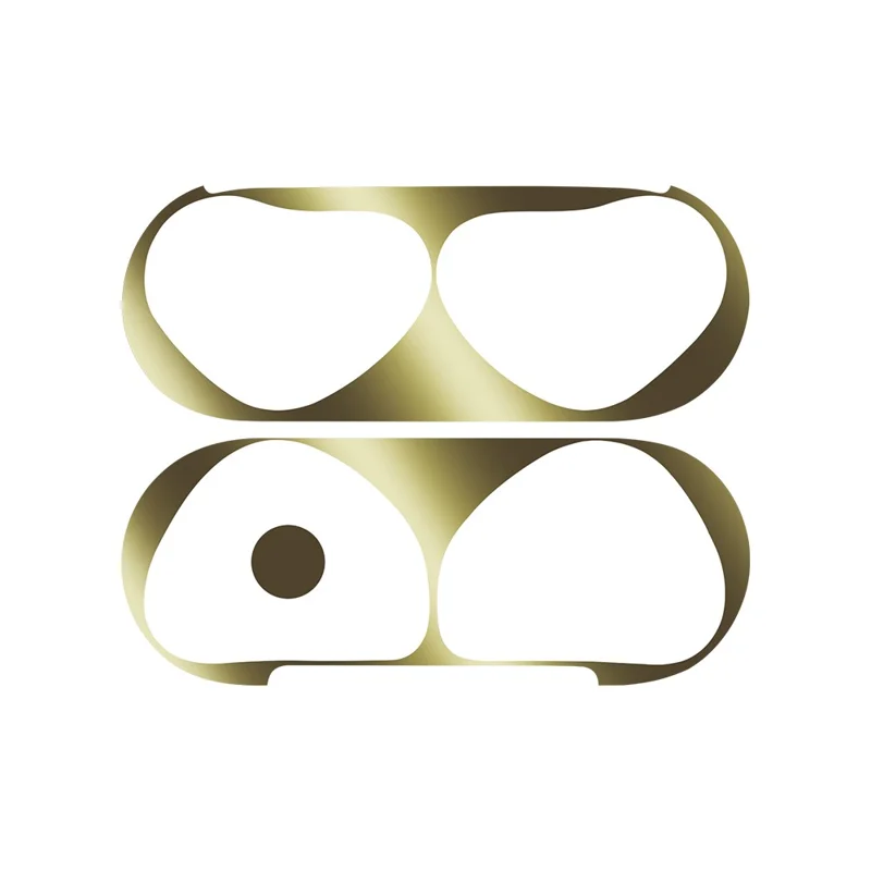 For Apple AirPods 4 Charging Case Bluetooth-compatible Earbuds Metal Sticker Anti-Dust Protective Decals - Gold