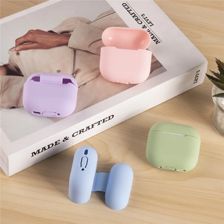 Für AirPods 4 Silikon-Schutzhülle, Bluetooth-Kopfhörer, kratzfester Schutz - Hellviolett