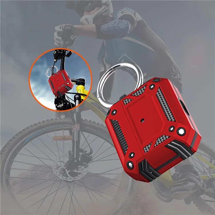 Для AirPods 4 Hard PC + TPU Skin Cover Shockproof Scratch Resistant Earphone Case with Carabiner - Red