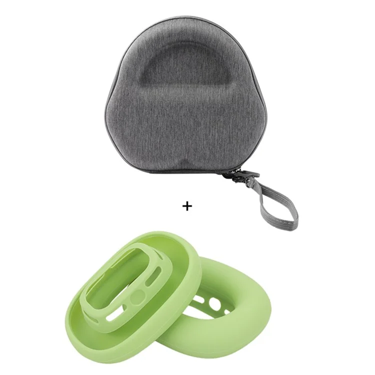 Per Airpods Max EVA Storage Borse Case di Trasporto Con 1 Coppia Case di Silicone Auricolare - Matcha Green