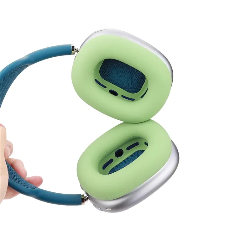 Per Airpods Max EVA Storage Borse Case di Trasporto Con 1 Coppia Case di Silicone Auricolare - Matcha Green