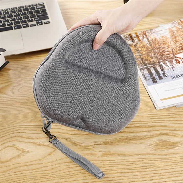 For AirPods Max with USB-C / Max EVA Storage Bag Headphone Carrying Case with 1 Pair Earpad Silicone Case - Grey