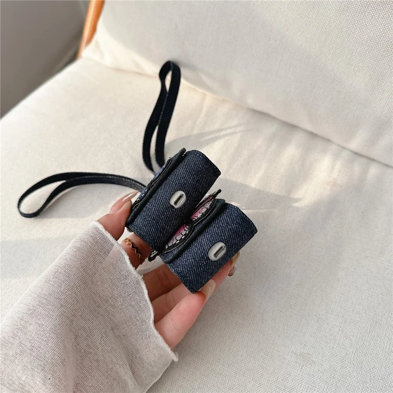Per Apple AirPods Con Custodia Wireless (2019) / AirPods With Charging Case (2019) /(2016) Case Butterfly Pattern Cover - Blu