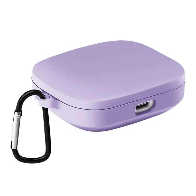 Funda de silicona para Xiaomi Redmi Buds 6, funda de auriculares Bluetooth con mosquetón - Púrpura
