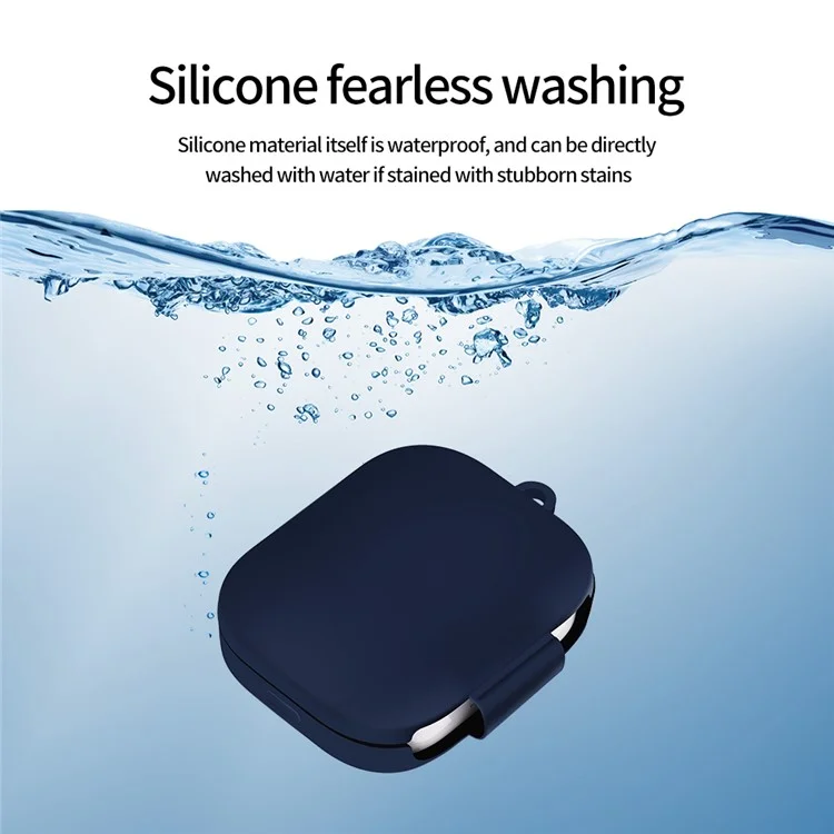 Funda de silicona para Xiaomi Redmi Buds 6, funda de auriculares Bluetooth con mosquetón - Púrpura