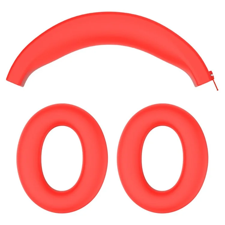 1 Par de Almofada de Silicone para Anker Soundcore Life Q20 Headphone Cushion Cover Headband Sleeve - Vermelho