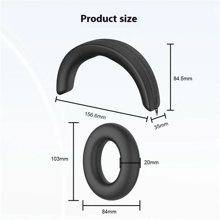 1 Par de Almofadas de Silicone para Fones de Ouvido Sennheiser Momentum 4 - Capa Protetora para Almofadas e Faixa de Cabeça - Preto