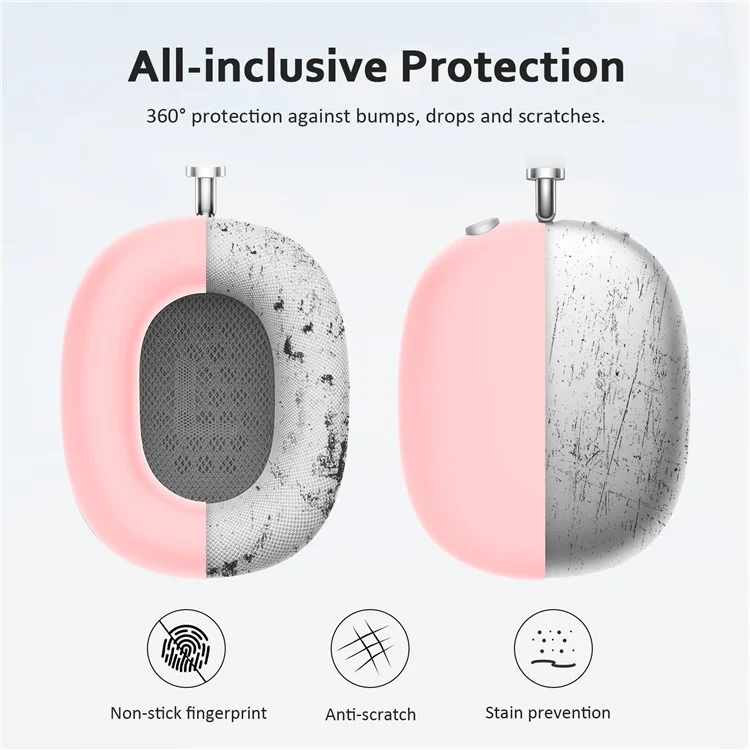 3Pcs / Set For AirPods Max Silicone Cat Ears Headband Cover Earmuff Sleeve Ear Cushion Cover - Green