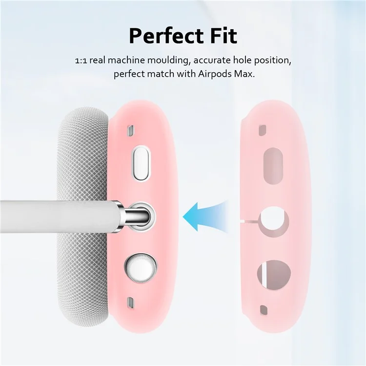 3Pcs / Set For AirPods Max Silicone Cat Ears Headband Cover Earmuff Sleeve Ear Cushion Cover - Green