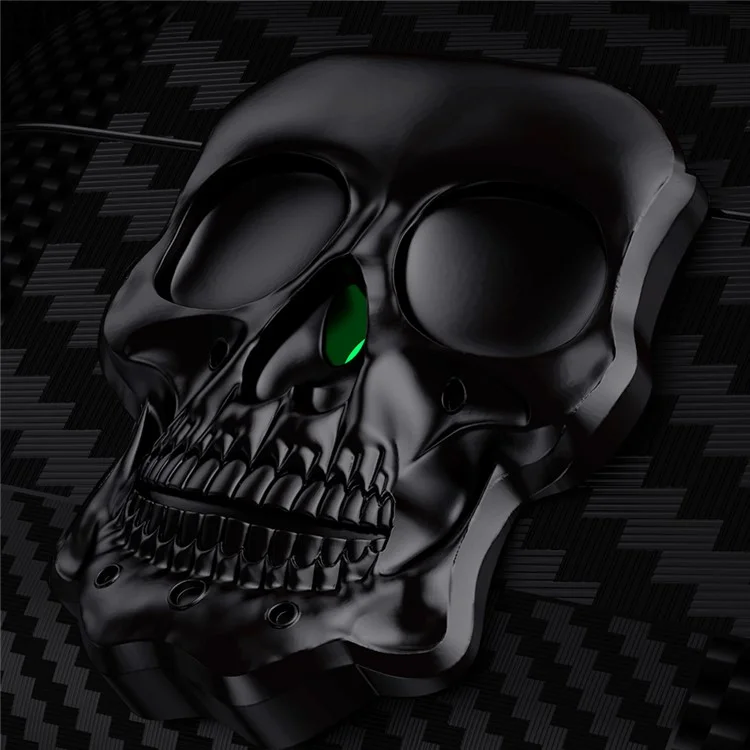 Für AirPods 4 Schützende Hülle Totenkopf-Design Snap Switch TPU + Metall Kopfhörer-Abdeckung mit Karabiner - Schwarz