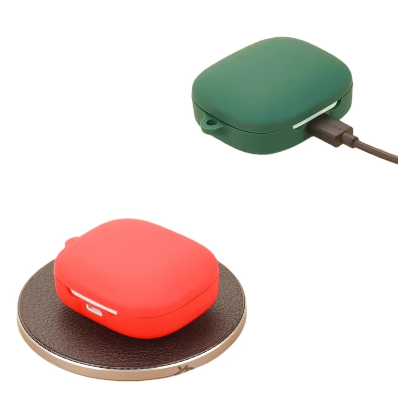 For Xiaomi Redmi Buds 6 Silicone Case Bluetooth-compatible Earphone Cover with Anti-Lost Buckle - Blackish Green