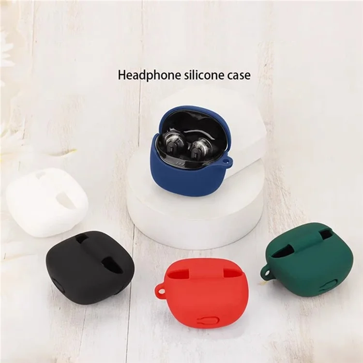Étui de protection en silicone avec boucle de suspension pour les écouteurs Bluetooth JBL Tune Flex 2 - Bleu foncé