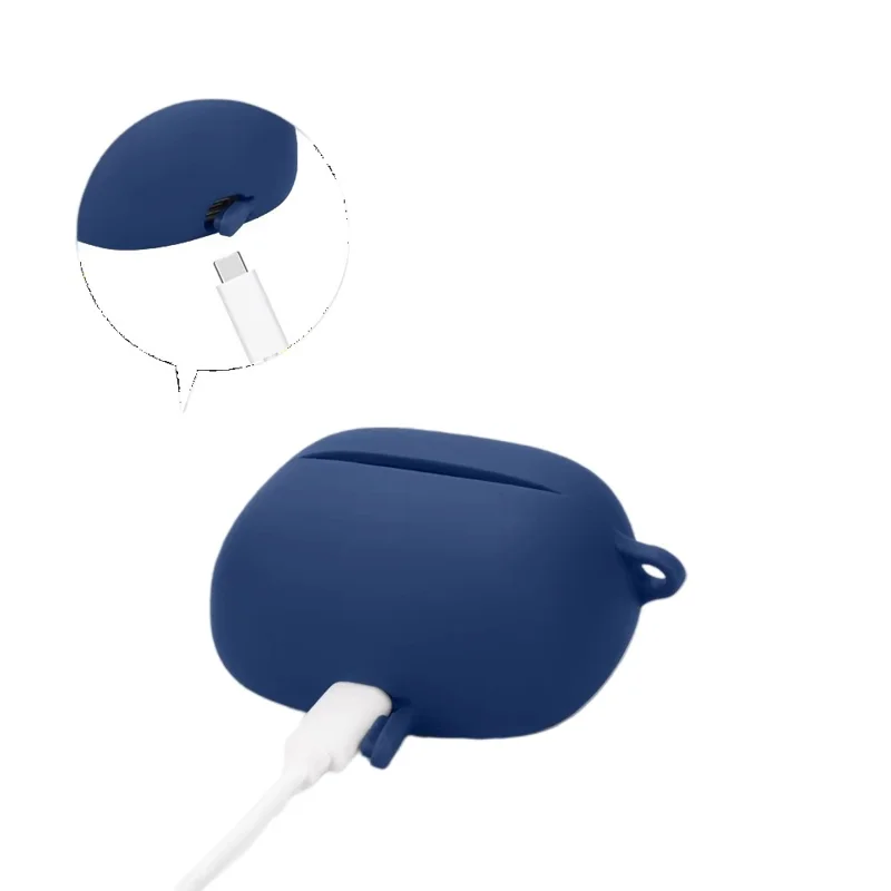 Étui pour écouteurs Bluetooth JBL Tune Buds 2 en silicone souple avec boucle anti-perte - Bleu foncé