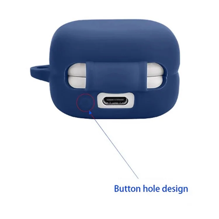 Custodia in silicone per Sony LinkBuds Open WF-L910 con fibbia antiscivolo - Blu notte