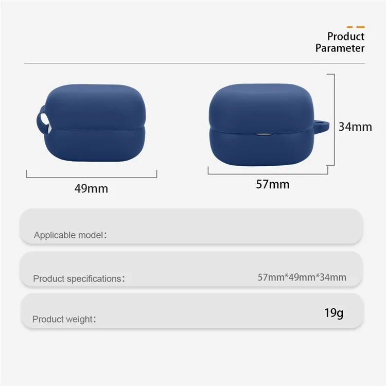 Custodia in silicone per Sony LinkBuds Open WF-L910 con fibbia antiscivolo - Blu notte